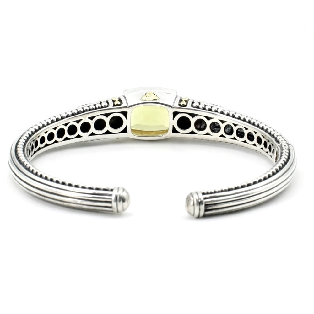 ♥️SOLD♥️LAGOS * Vintage Sterling Silver & 18K Citrine Caviar Cuff Bracelet - Picture 6 of 10